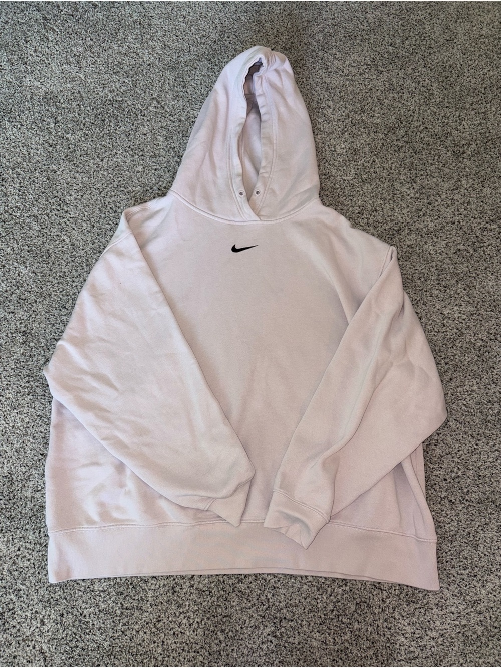 Nike Pale Pink Hooded Sweatshirt with Black Swoosh Tag